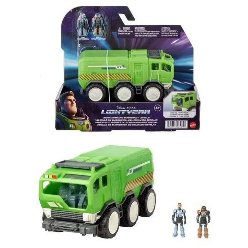 Conjunto - Lightyear - Mini Bonecos com Veiculo de Emergencia do Comando Estelar - MATTEL