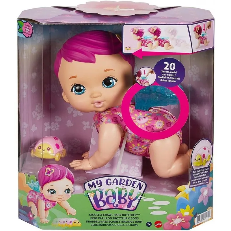 Boneca My Garden Baby - Borboleta Engatinha Comigo - Rosa MATTEL