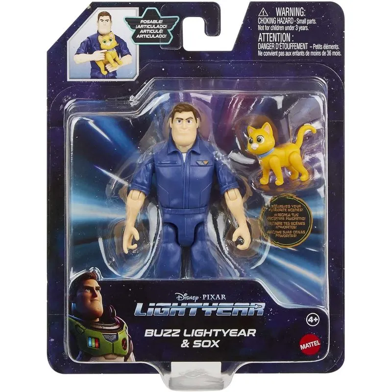 Boneco - Lightyear Core Scale - Buzz Lightyear e Sox MATTEL
