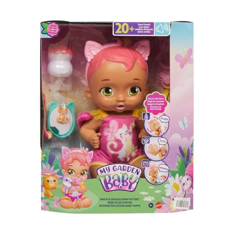Boneca - My Garden Baby Gatinho Bebe - Comidinhas e carinhos - Rosa MATTEL