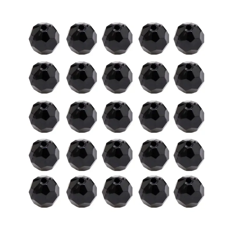 Bola Sextavada Passante 12MM em Acrilico com 500GR 072 - Preto