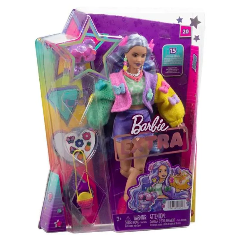 Boneca - Barbie Extra - Cabelo Ondulado Lilas com Coala de Estimacao MATTEL