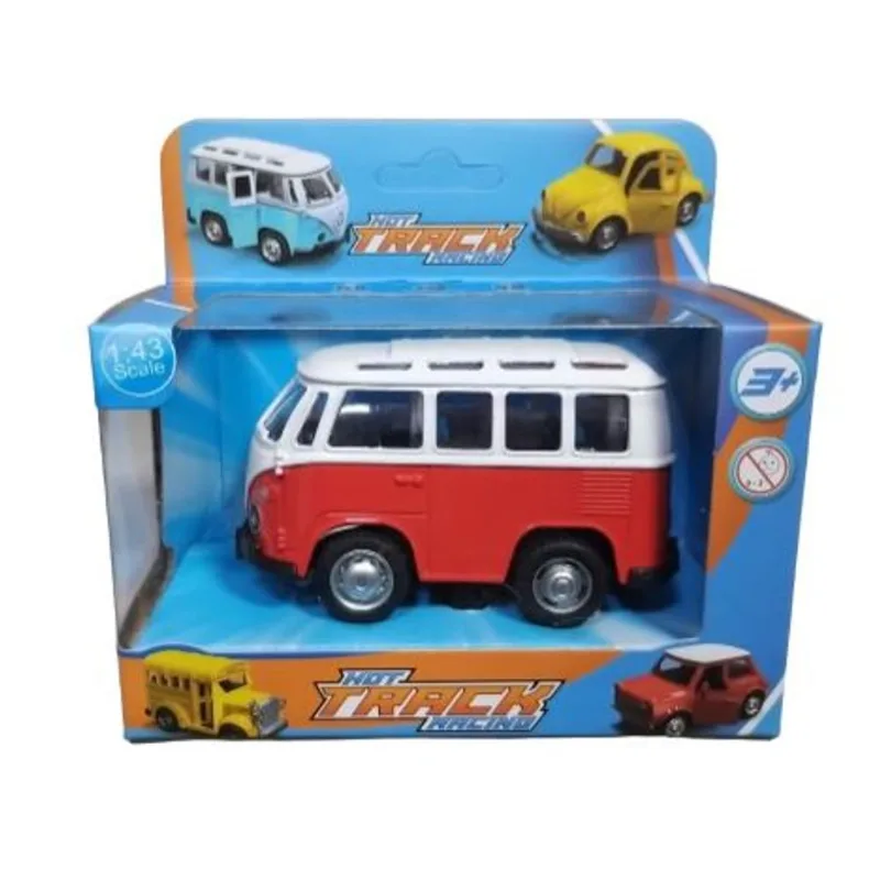 Carrinho - Modelo Da Cidade Kombi Vermelha HONGYAO