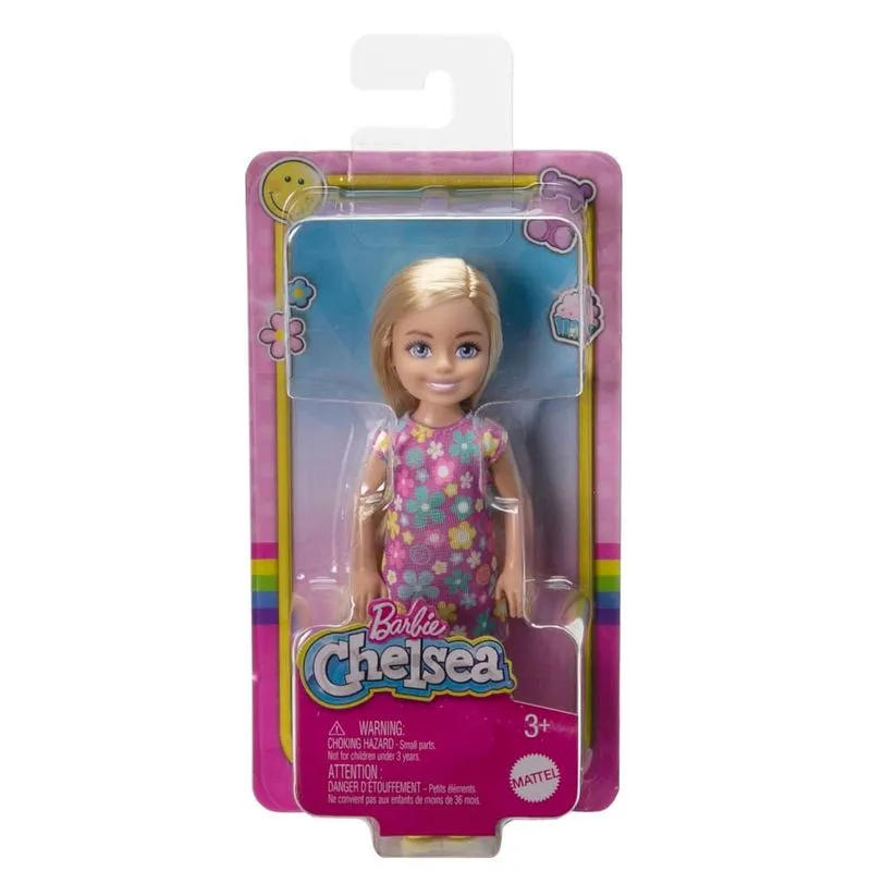 Boneca - Barbie - Familia Chelsea Club - Vestido Roxo Floral MATTEL
