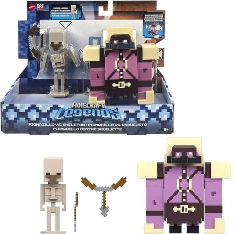Boneco - Mineraft Legends Pigmadillo vs Skeleton MATTEL