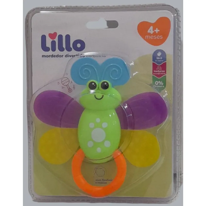 Mordedor Divertido com Chocalho - Borboleta Verde - LILLO DO BRASIL INDU