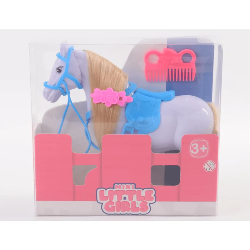 Boneco Cavalo - Mini Little Girls Azul HONGYAO