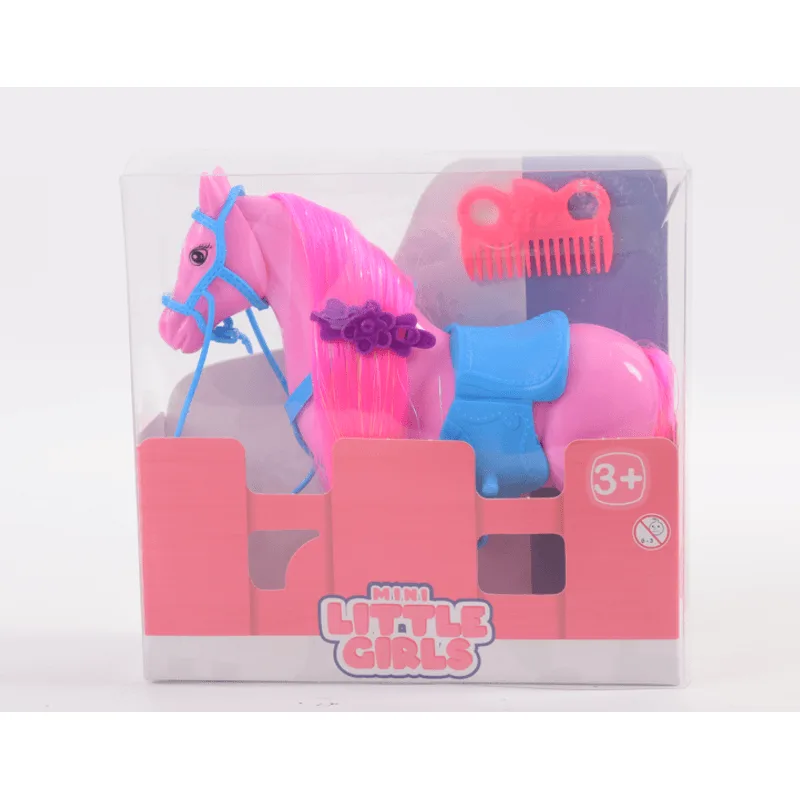 Boneco Cavalo - Mini Little Girls Rosa HONGYAO