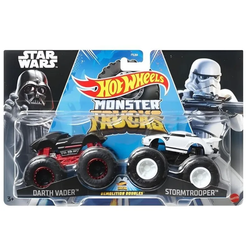 Carrinhos - Darth Vader vc StormTrooper Hot Wheels Monster Trucks MATTEL
