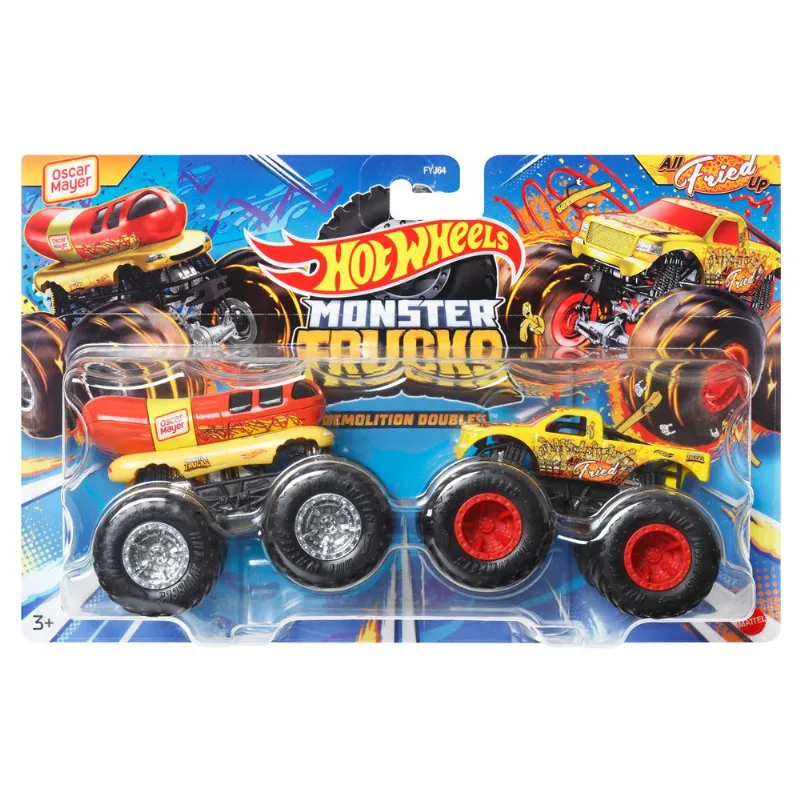 Carrinhos - Oscar Mayer vc All Friend Up - Hot Wheels Monster Trucks MATTEL