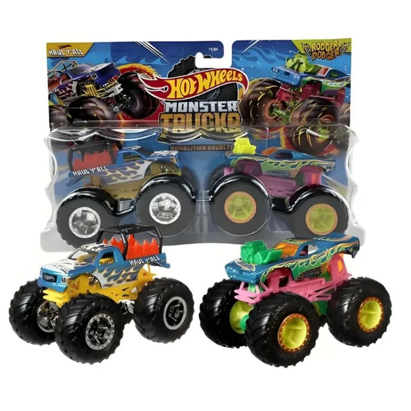 Carrinhos - Haul Y AllDuck vc Rodger Dodger - Hot Wheels Monster Trucks MATTEL
