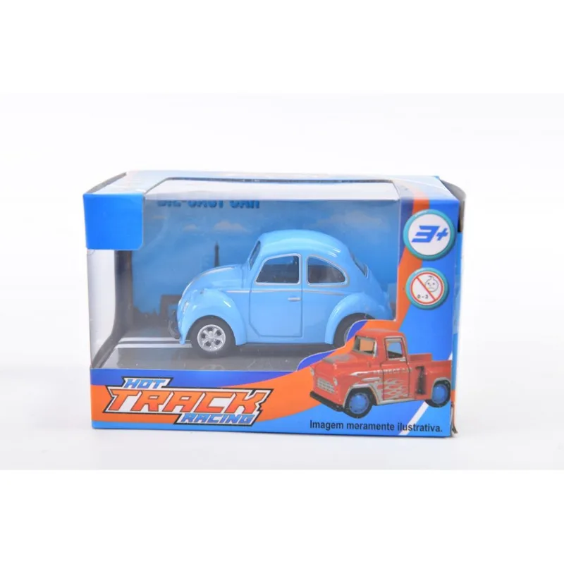 Mini Carrinho de Metal - Hot Track Racing - Fusca Azul HONGYAO