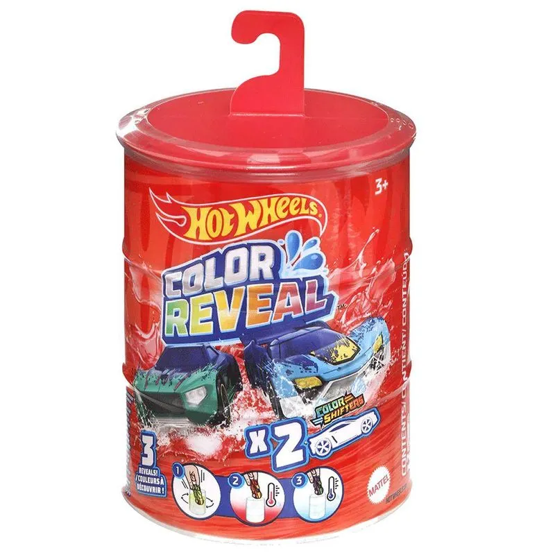 Carros - HW Color Reveal - Pacote com 2 Carros - Vermelho MATTEL