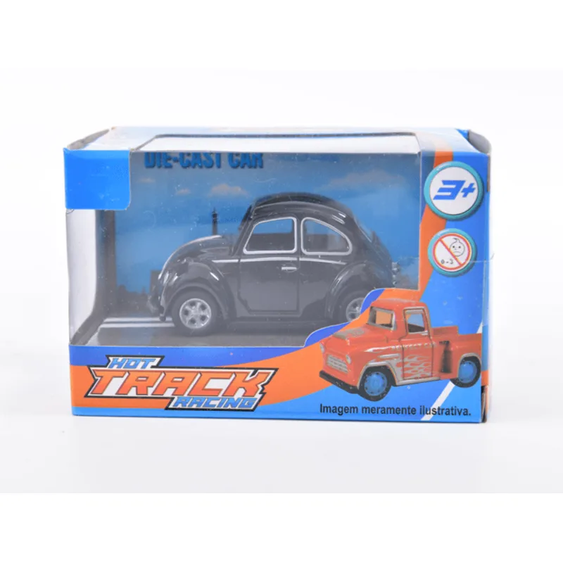 Mini Carrinho de Metal - Hot Track Racing - Fusca Preto HONGYAO