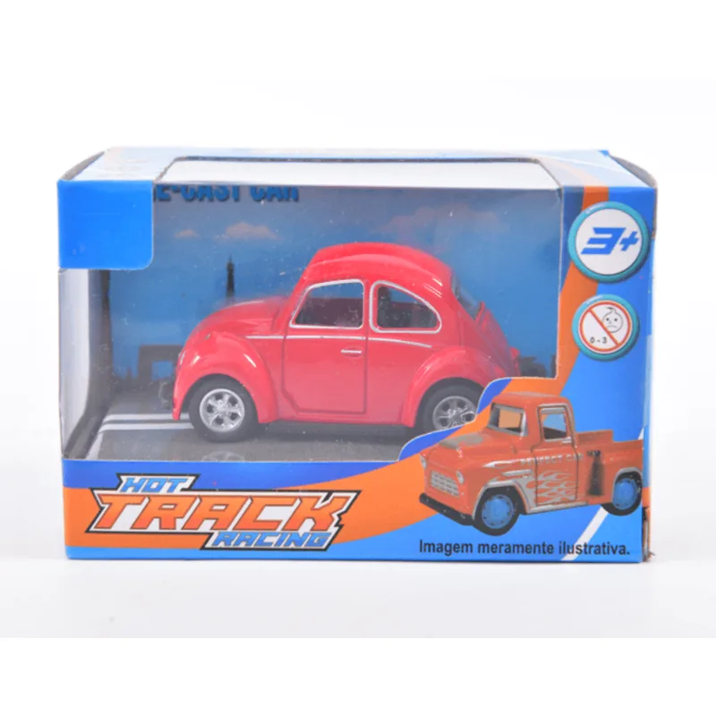 Mini Carrinho de Metal - Hot Track Racing - Fusca Vermelho