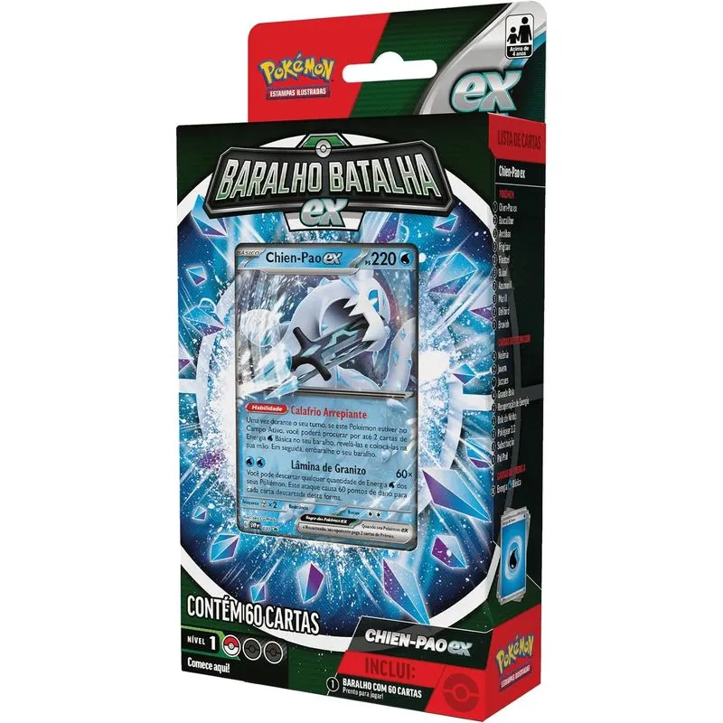 Jogo de Cartas - Deck de Batalha Pokemon - Chien-Pao ex COPAG DA AMAZONIA
