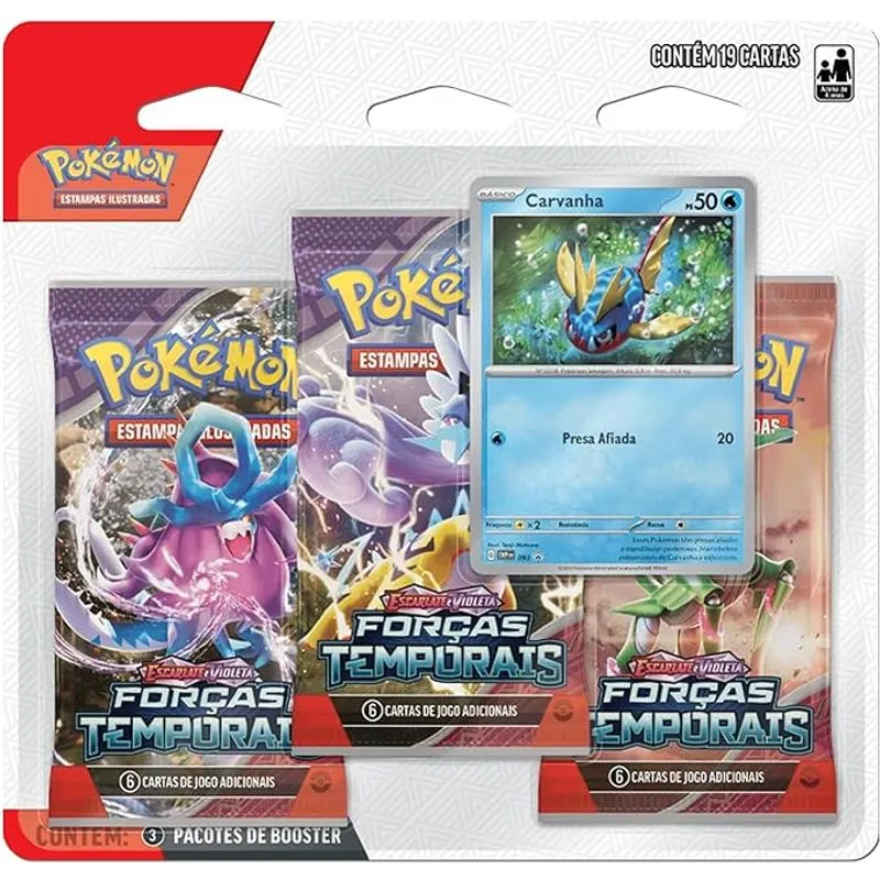 Jogo de Cartas - Pokemon Carvanha - Blister Triplo COPAG DA AMAZONIA