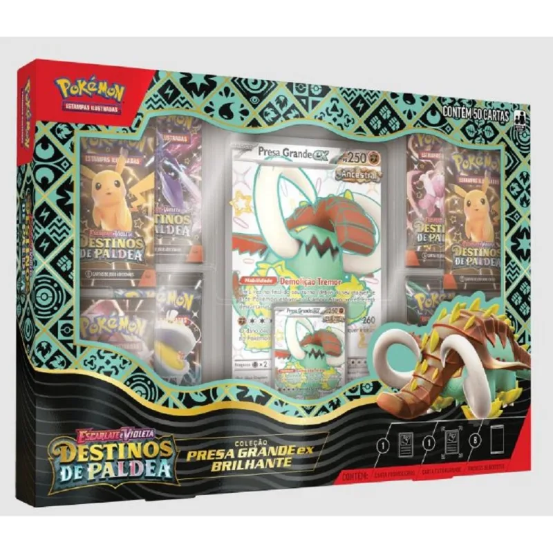 Cartas - Box Pokemon - Destinos De Paldea - Presa Grande Ex Brilhante COPAG DA AMAZONIA