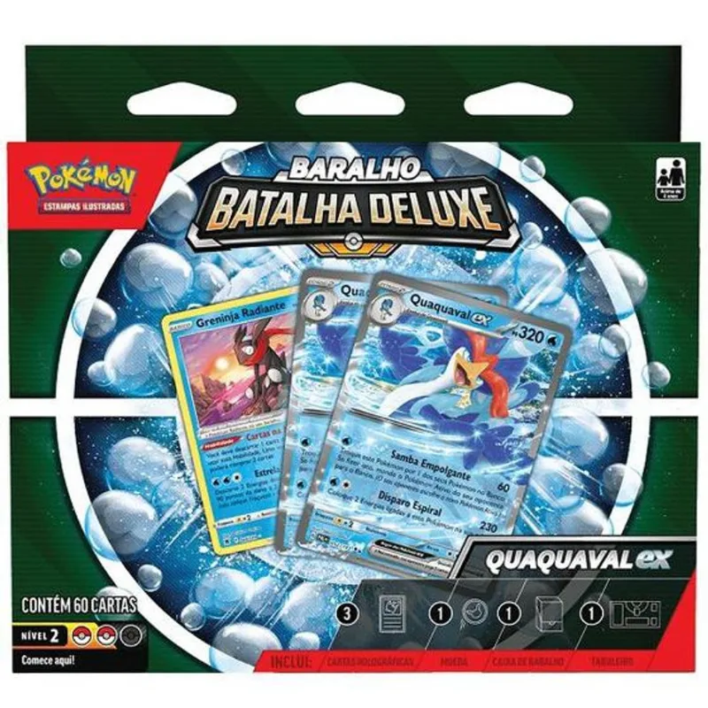 Cartas - Box Pokemon - Deck Baralho de Batalha Deluxe - Quaquaval Ex COPAG DA AMAZONIA