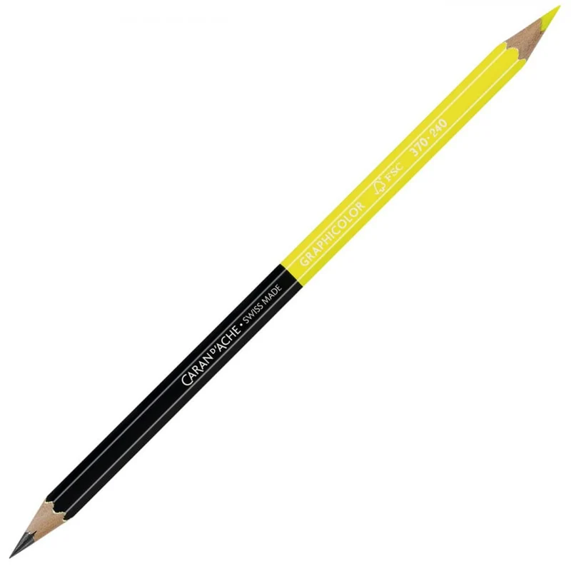 Lápis de Cor Ponta Dupla Caran d'Ache Bicolor Yellow Graphite