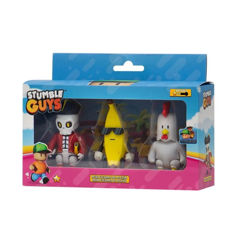 Bonecos - Stumble Guys - Capt Noheart-Banana Guy-Chicken MULTIKIDS