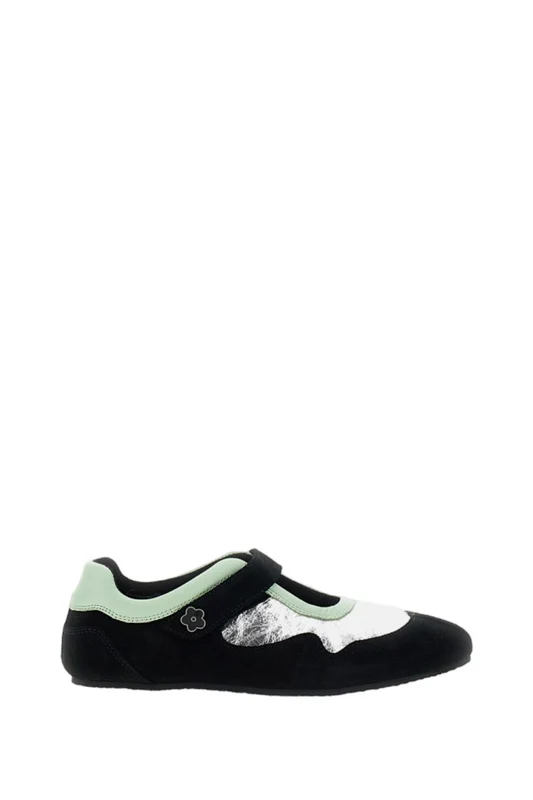 Cecilie Bahnsen Mint Silver Black Cbcosmo Leather Suede Sneakers EU 40