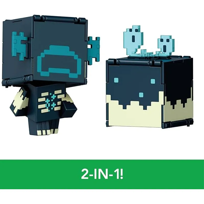 Boneco Flippin Figs - Minecraft Warden e Catalisador Soulk MATTEL