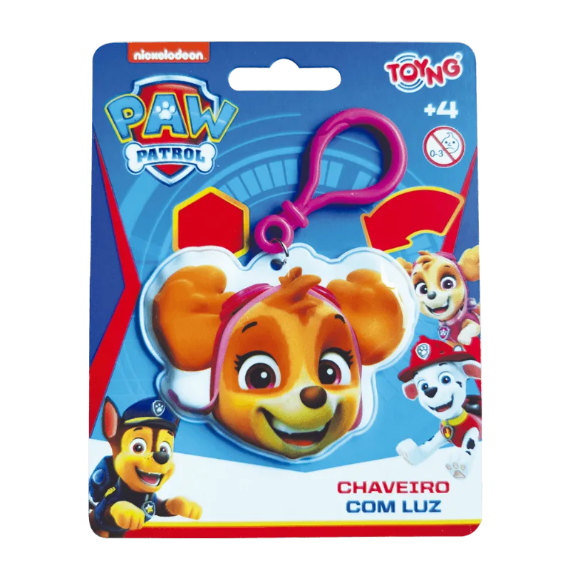Chaveiro com luz clip on Patrulha Canina - Sky TOYNG