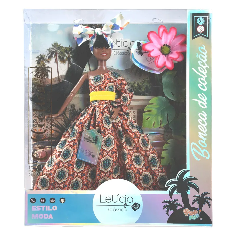 Boneca Leticia Classica - Boneca de Colecao - Vestido Estampado HONGYAO