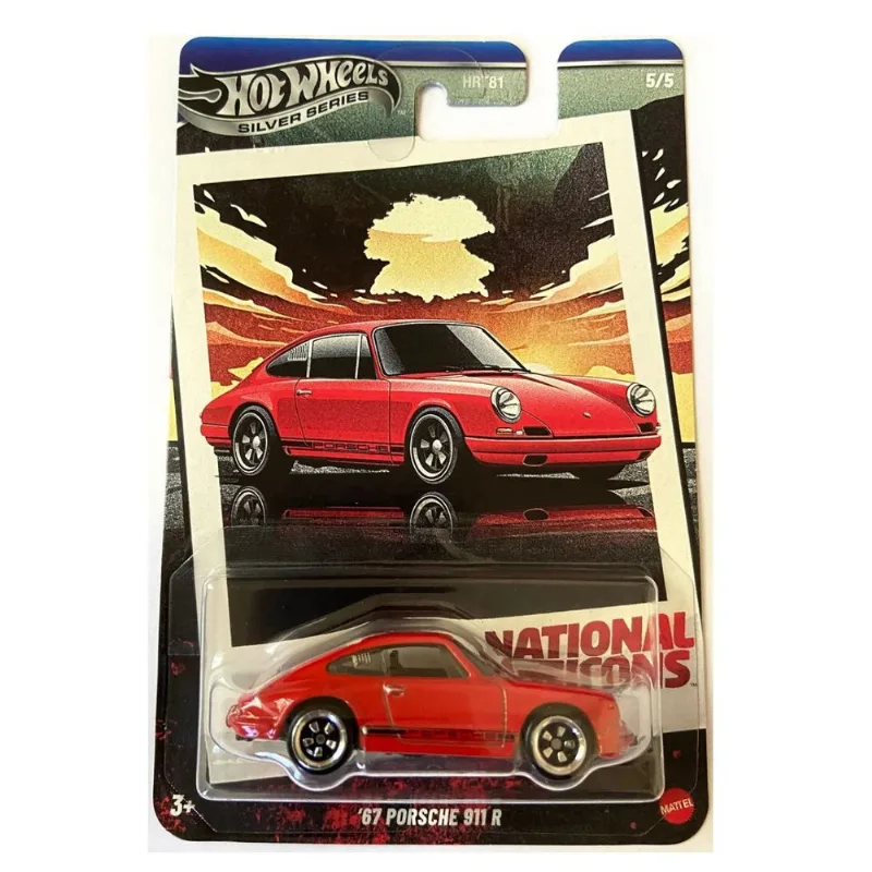 Hot Wheels National Icons - 67 Porsche 911 R - Vermelho - Silver Series MATTEL