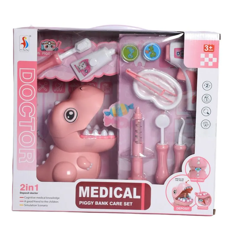 Conjunto - Dino Dentista Rosa HONGYAO