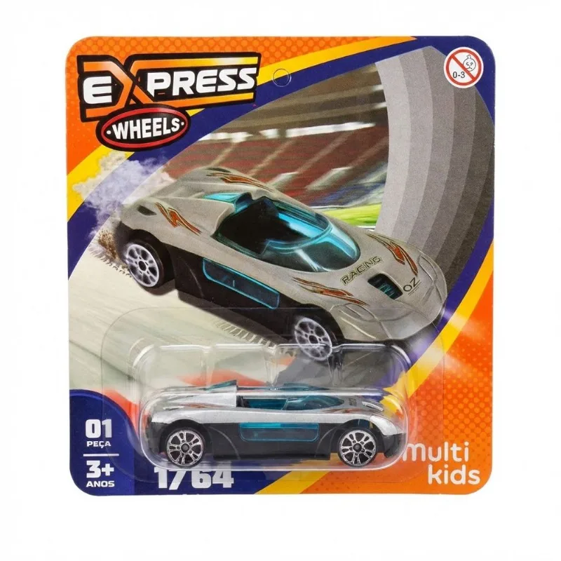 Carro em Miniatura Die Cast Express Wheels Cinza Claro MULTIKIDS