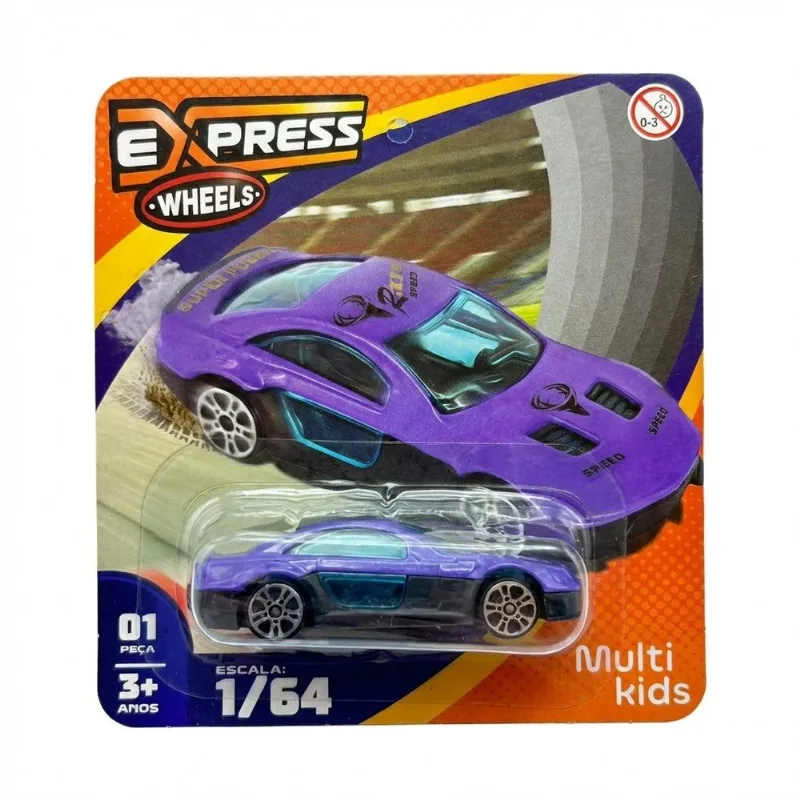 Carro em Miniatura Metal Die Cast Express Wheels Roxo MULTIKIDS