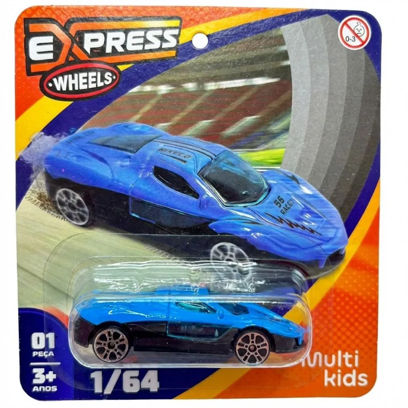 Carro em Miniatura Metal Die Cast Express Wheels Azul MULTIKIDS