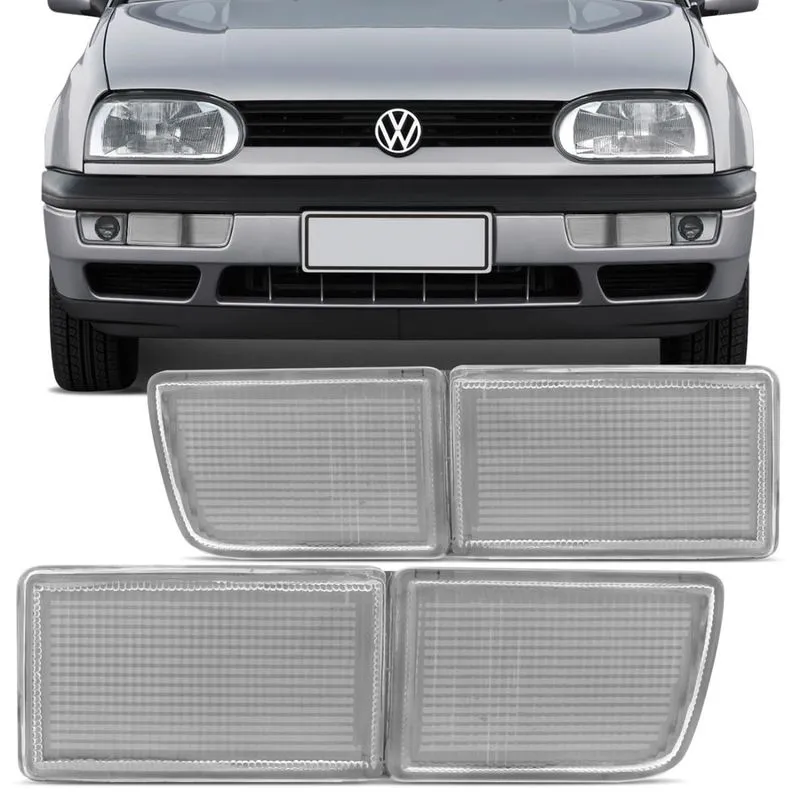 Aplique Defletor Para-Choque Dianteiro Golf 95 96 97 98 Cristal