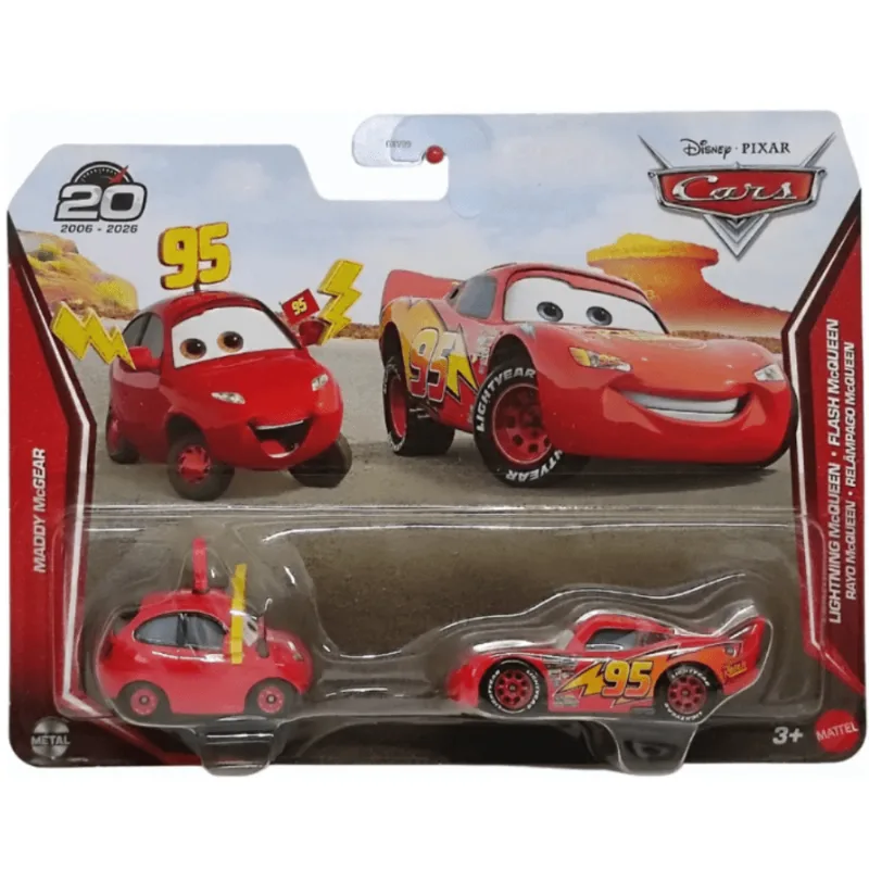Carrinhos Disney Cars Carros - Maddy McGear e McQueen - MATTEL