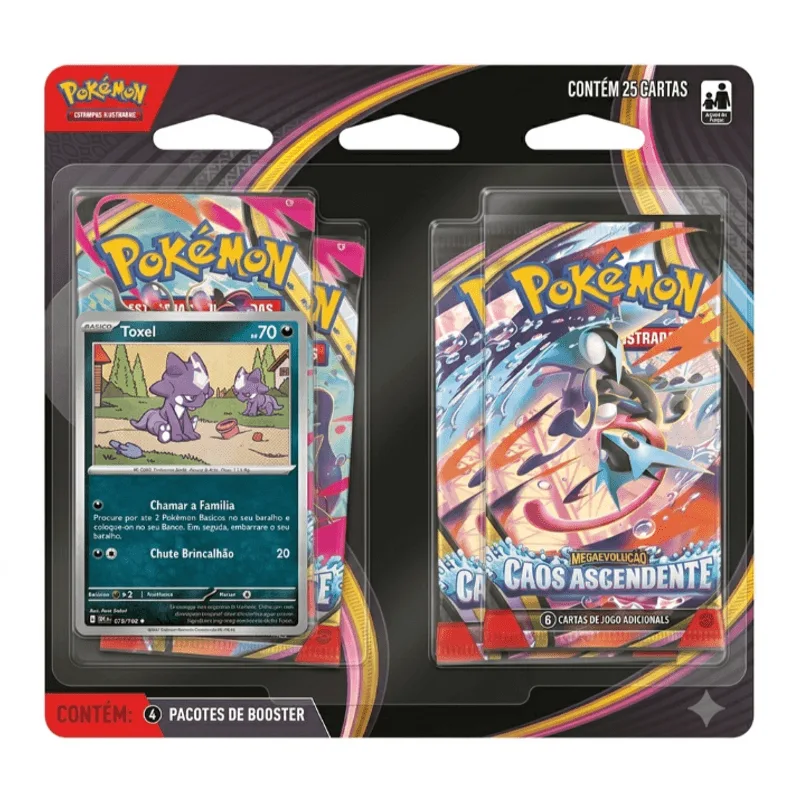 Jogo de Cartas - Pokemon - Blister Quadruplo Caos Ascendente Toxel - Greninja - COPAG DA AMAZONIA