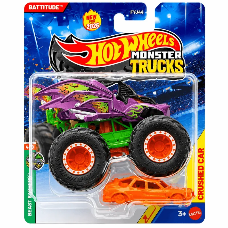Carrinho - Hot Wheels - Monster Trucks - Battitude - MATTEL