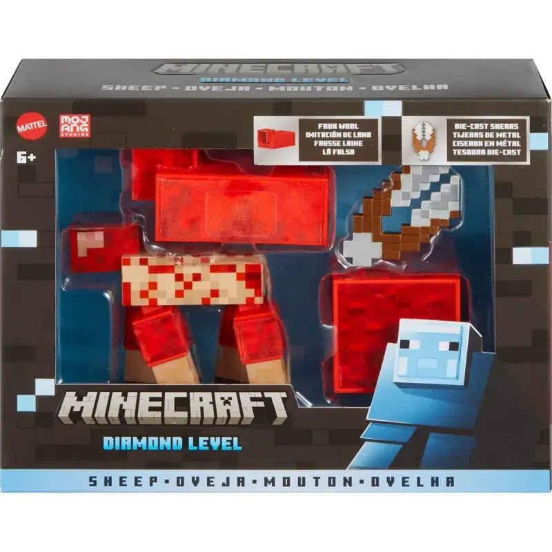 Boneco - Minecraft - Diamond Level - Ovelha Sheep Articulado - MATTEL - Mattel