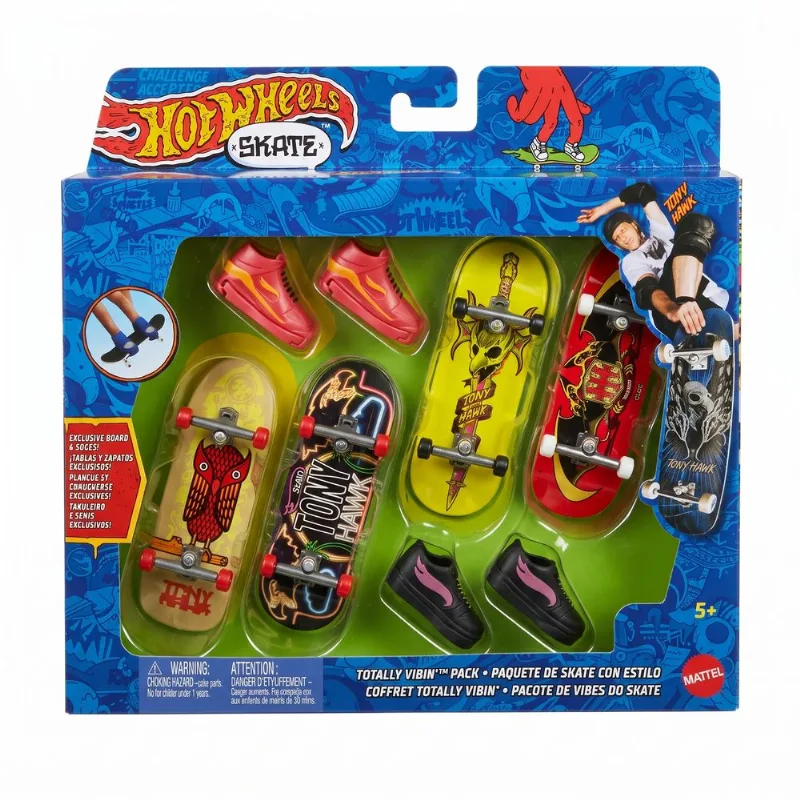 Skate De Dedo - Hot Wheels Com Tenis - Totally Vibin Pack - MATTEL