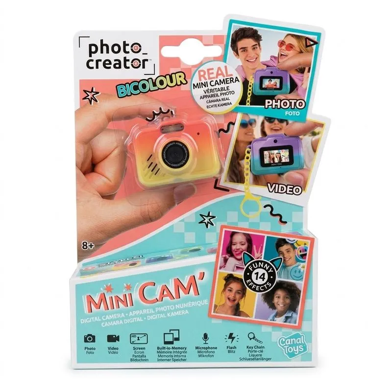 Mini Camera Digital - Photo Creator - Bicolour - Laranja e Amarelo START