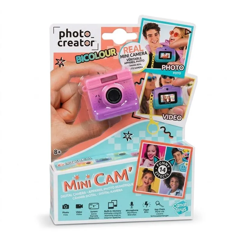 Mini Camera Digital - Photo Creator - Bicolour - Rosa e Roxo - START