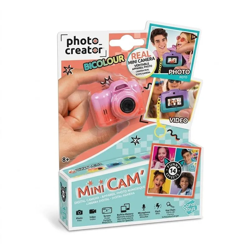 Mini Camera Digital - Photo Creator - Bicolour - Rosa e Laranja - START