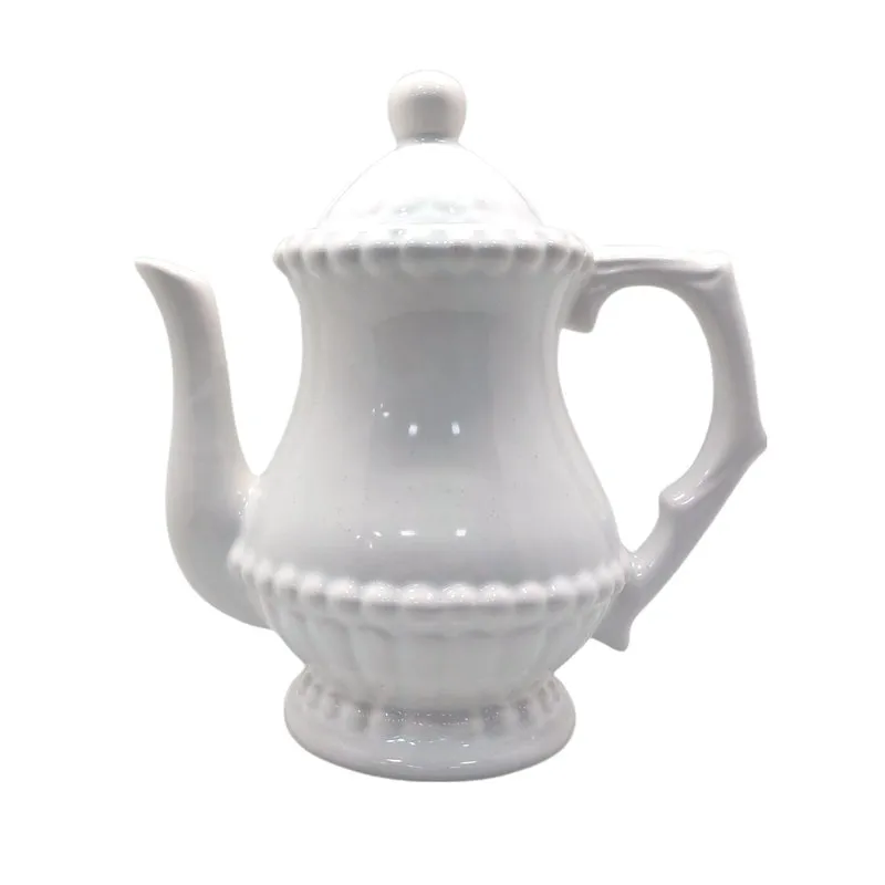 Bule De Ceramica Clean Branco Bolinha 800ml