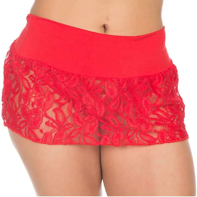 Saia Sedutora Laço Rendada Pimenta Sexy