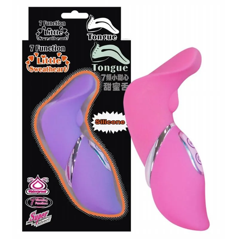 Vibrador Tongue em Silicone Solf Touch com Estimulador à prova D'àgua, 7 Velocidades