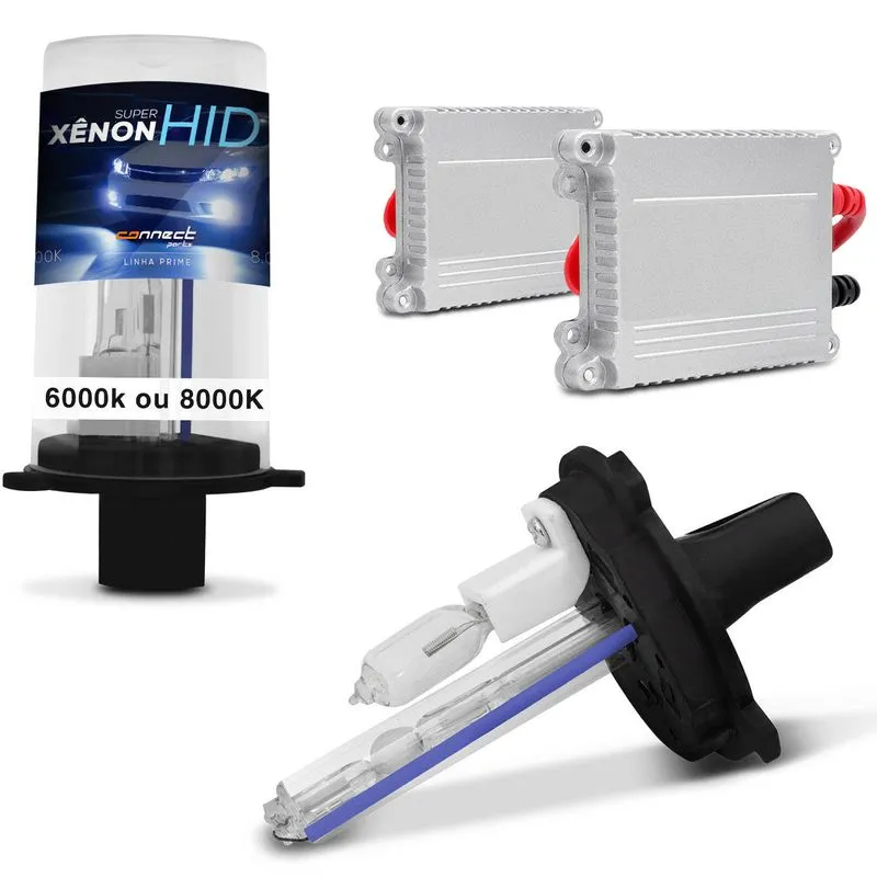 Kit Xenon Lampada Luz H4-2 Hid 6000k ou 8000k H4-2 - H4-2 6000K