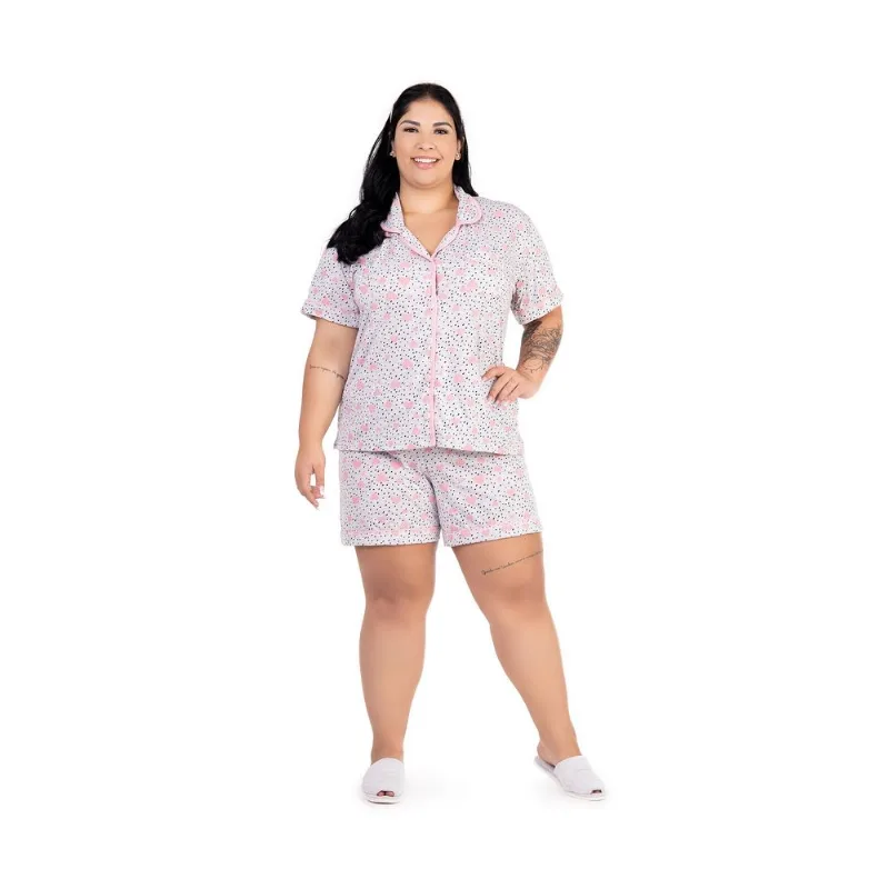 Pijama Cia do Corpo Americano Diva Plus Size BDP4965 EXG