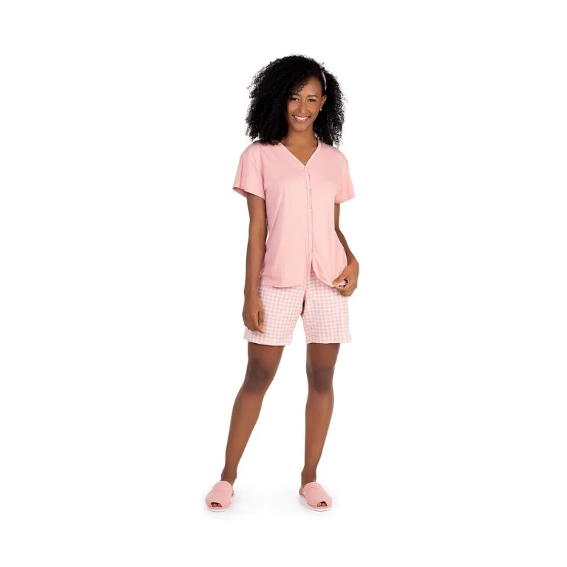Pijama Cia do Corpo Manga Curta Visco Summer BD4982 Romance P