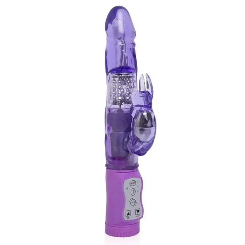 Vibrador Rotativo com Estimulador Clitoriano com 7 Velocidades de Vibração e 3 de Rotação